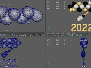 balloons new year 2 3D Model