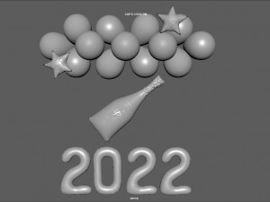 balloons new year 2 3D Model