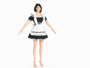 servant woman suit 3D Model