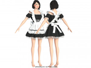 servant woman suit Model 3D
