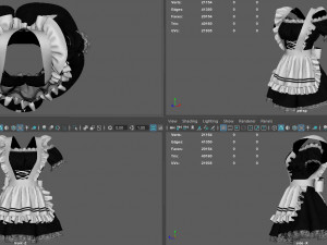 servant woman suit Model 3D