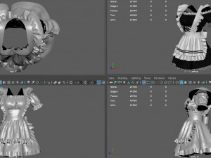 servant woman suit Model 3D