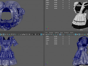 servant woman suit Model 3D