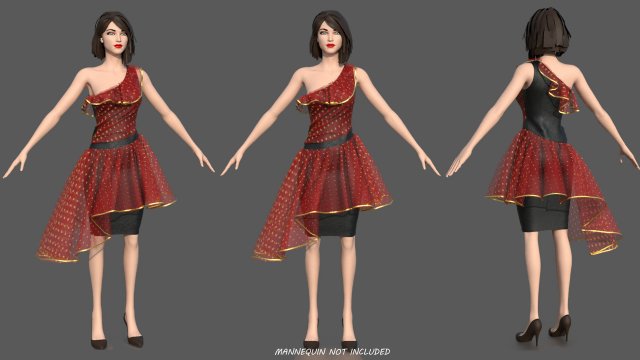 formal dress 2 3D Модель .c4d .max .obj .3ds .fbx .stl .blend 