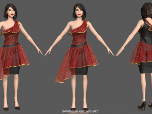 formal dress 2 3D Model