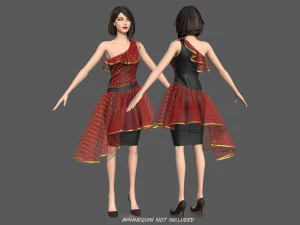 formal dress 2 3D Model