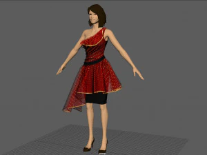 formal dress 2 3D Model