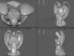 modlący się anioł Model 3D