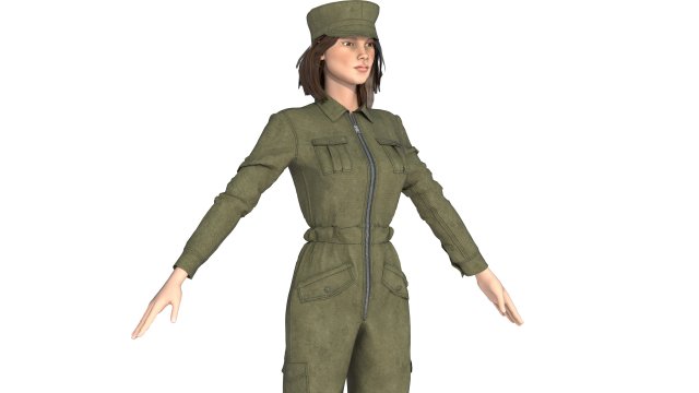 PILOT WOMAN Model 3D .c4d .max .obj .3ds .fbx .stl .blend 