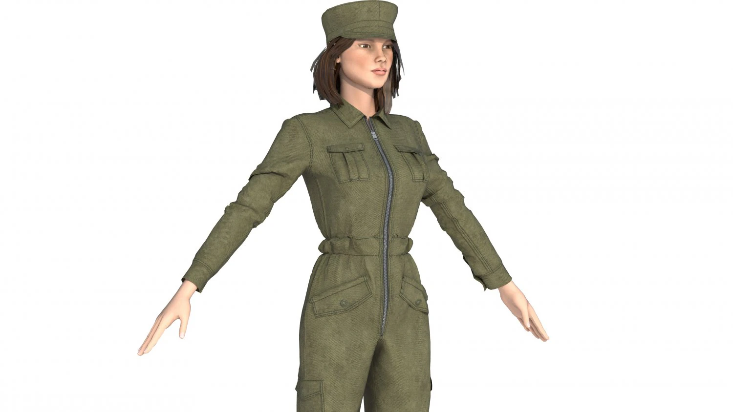 PILOT WOMAN 3D Model .c4d .max .obj .3ds .fbx .stl .blend 
