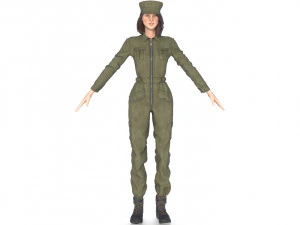 PILOT WOMAN 3D Model