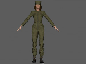 PILOT WOMAN 3D Model