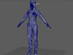 PILOT WOMAN 3D Model