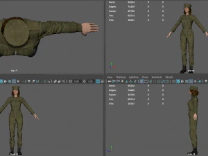 PILOT WOMAN 3D Model