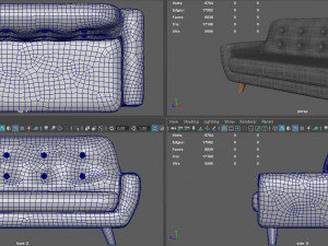 LIVING ROOM SOFA 3D Model