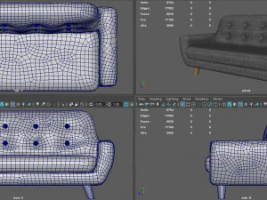 LIVING ROOM SOFA 3D Model