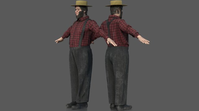 AMISH ELDER 3D मॉडल .c4d .max .obj .3ds .fbx .stl .blend 