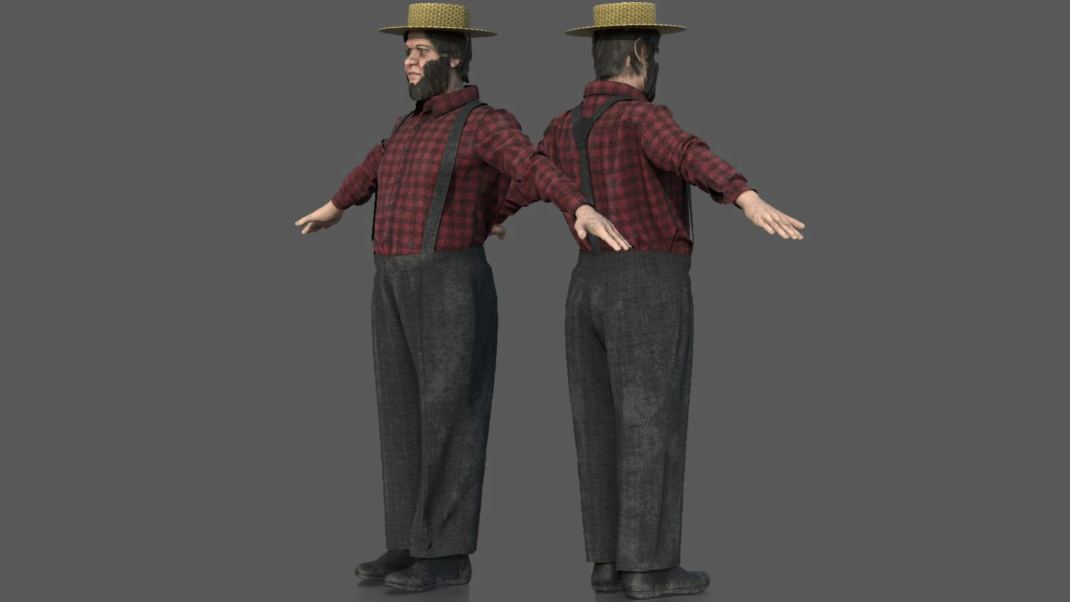 AMISH ELDER 3D Model .c4d .max .obj .3ds .fbx .stl .blend