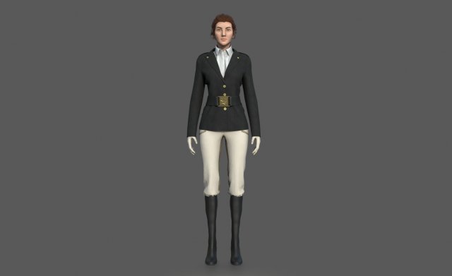EQUESTRIAN WOMAN Modello 3D .c4d .max .obj .3ds .fbx .stl .blend 