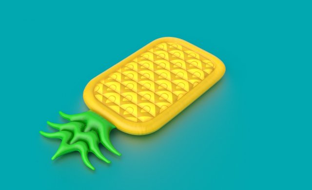 PINEAPPLE INFLATABLE MATTRESS 3D Модель .c4d .max .obj .3ds .fbx .stl .blend 