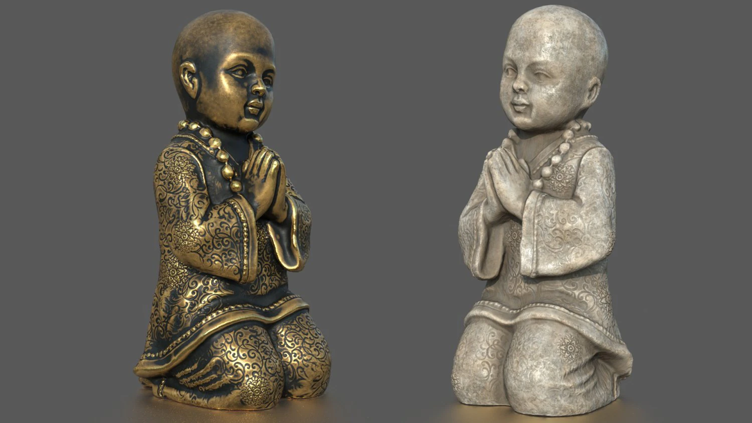 ESTÁTUA DE BUDA DA CRIANÇA Modelo 3D .c4d .max .obj .3ds .fbx .stl .blend
