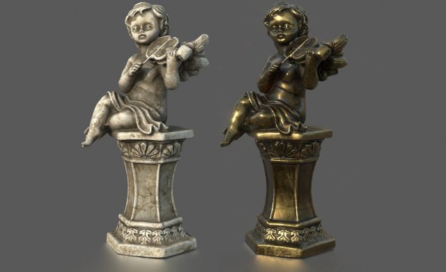 ANGEL WITH VIOLIN Modelo 3D .c4d .max .obj .3ds .fbx .stl .blend 