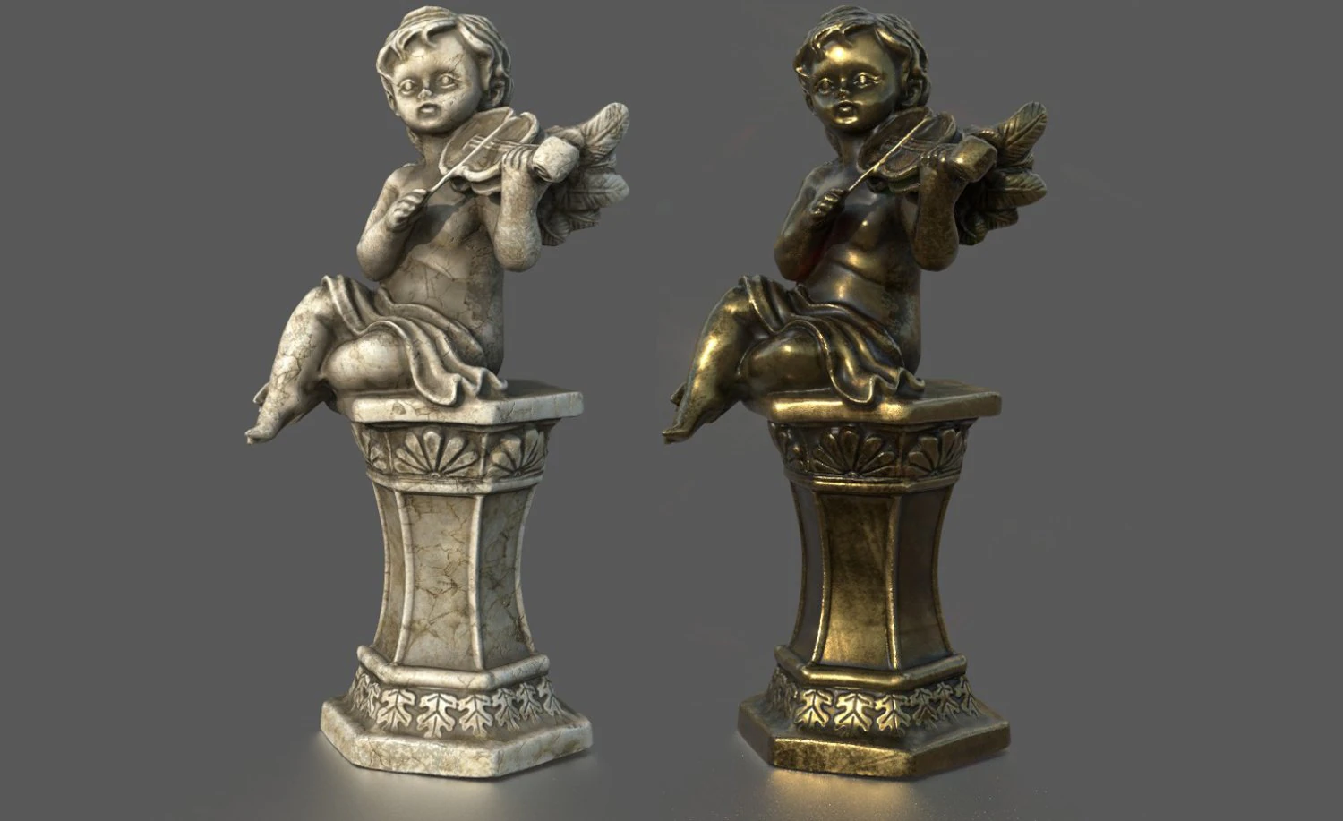 ANGEL WITH VIOLIN 3D Model .c4d .max .obj .3ds .fbx .stl .blend 