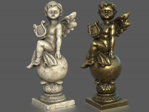 ANGEL WITH HARP 3D Model