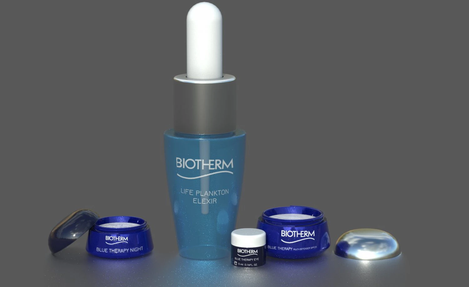 Blue Therapy Cream 3D Model .c4d .max .obj .3ds .fbx .stl .blend 