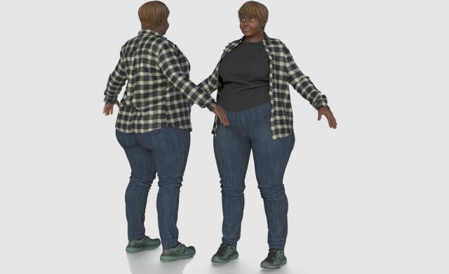 Plus Size Women 3D Model .c4d .max .obj .3ds .fbx .stl .blend 
