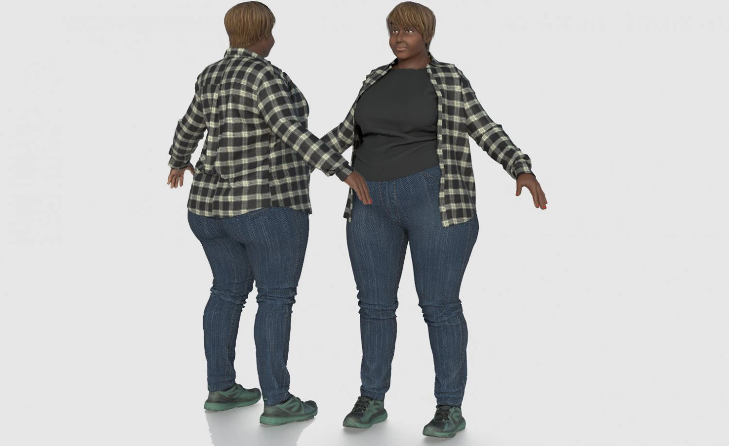Plus Size Women 3D Model .c4d .max .obj .3ds .fbx .stl .blend 