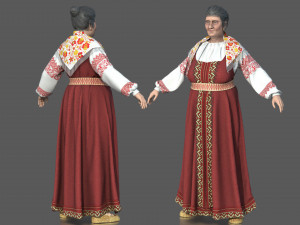 Medieval Elderly Woman Model 3D