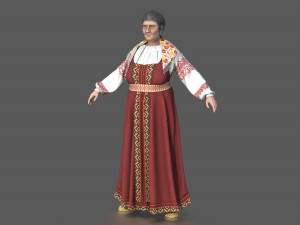 Medieval Elderly Woman Model 3D