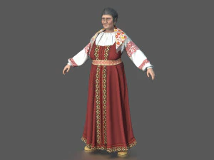 मध्यकालीन बुजुर्ग महिला 3D मॉडल