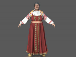 Medieval Elderly Woman Model 3D