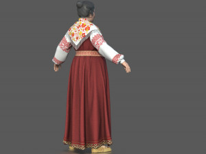Medieval Elderly Woman Model 3D