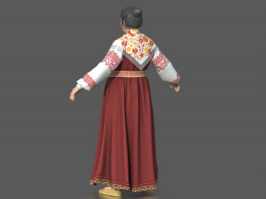 Medieval Elderly Woman Model 3D