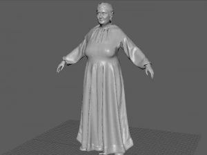 मध्यकालीन बुजुर्ग महिला 3D मॉडल