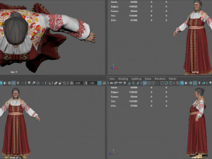 Medieval Elderly Woman Model 3D