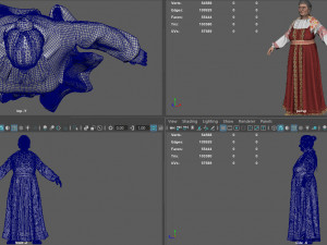 Medieval Elderly Woman Model 3D