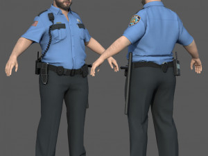 Police Officer 2 Blue Uniform 3Dモデル