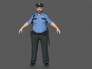 Police Officer 2 Blue Uniform 3Dモデル
