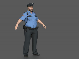 Police Officer 2 Blue Uniform 3Dモデル