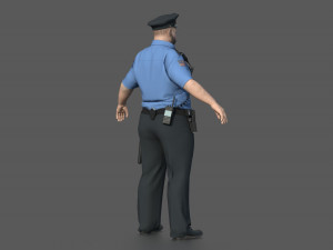 Police Officer 2 Blue Uniform 3Dモデル