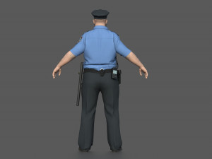 Police Officer 2 Blue Uniform 3Dモデル