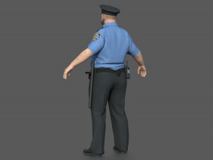 Police Officer 2 Blue Uniform 3Dモデル