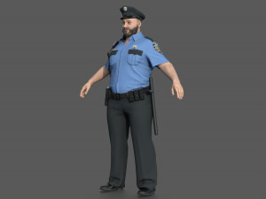 Police Officer 2 Blue Uniform 3Dモデル