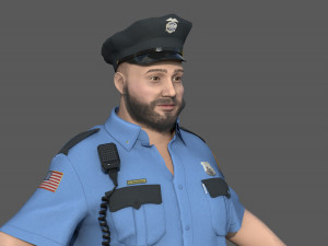 Police Officer 2 Blue Uniform 3Dモデル