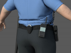 Police Officer 2 Blue Uniform 3Dモデル