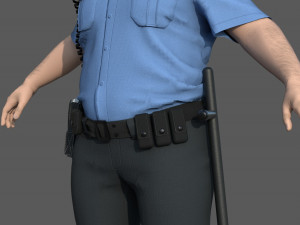 Police Officer 2 Blue Uniform 3Dモデル